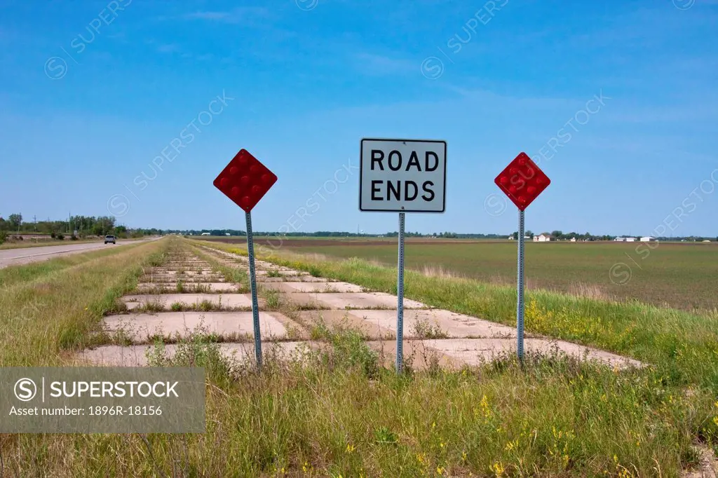 A disused and closed section of concrete roadway that was part of