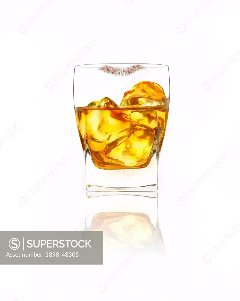 Whiskey Glass With Lipstick Mark - Superstock