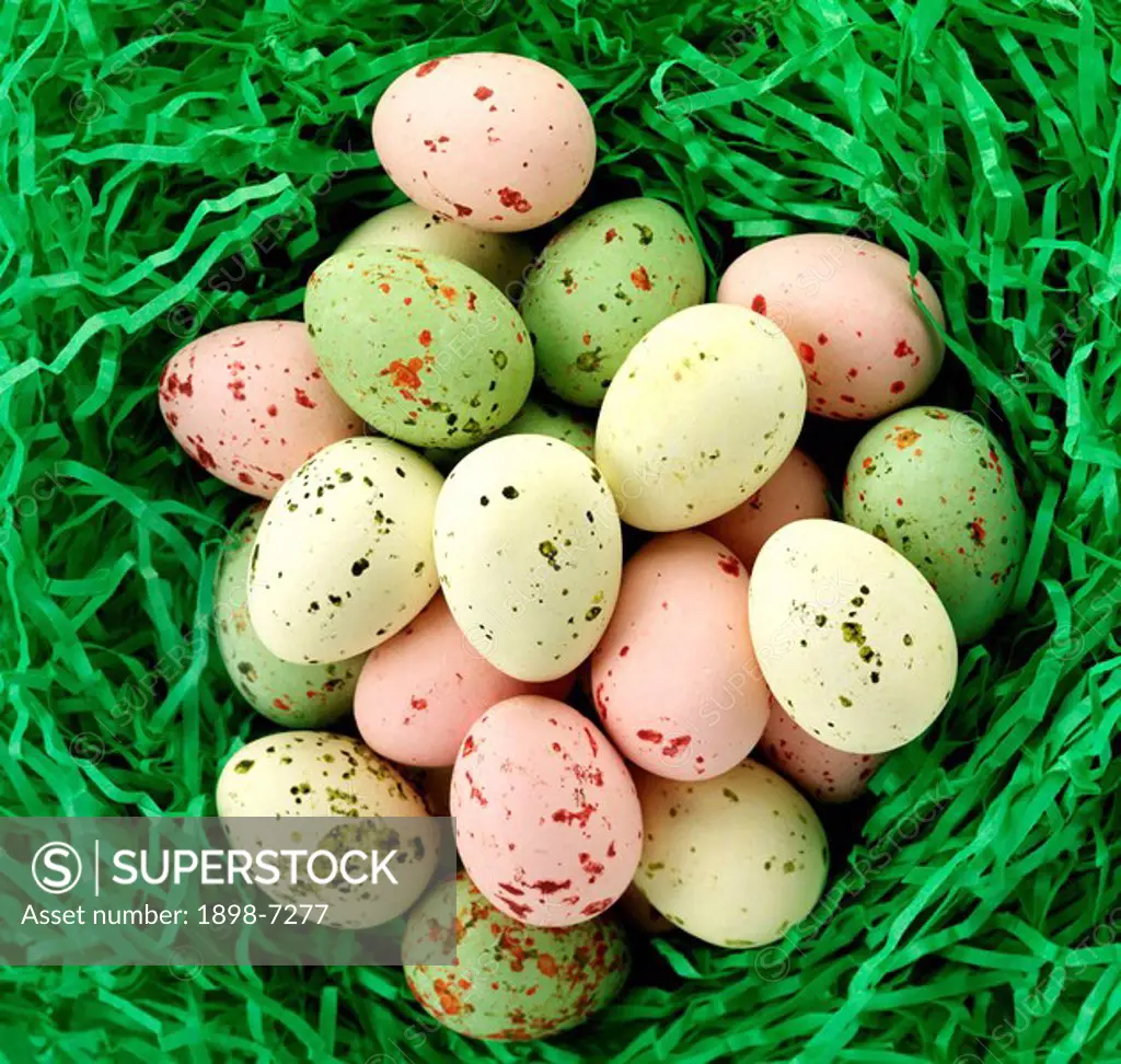 CHOCOLATE EASTER EGGS IN NEST