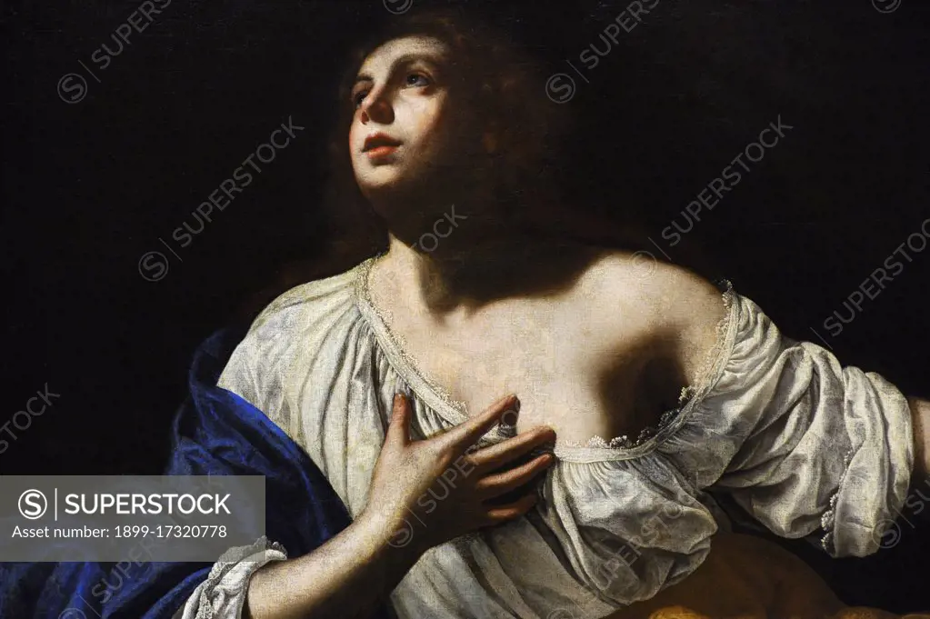 Artemisia Gentileschi (1597-1652). Italian painter. Mary Magdalene Penitent, ca.1640. Detail. National Gallery. Oslo. Norway.