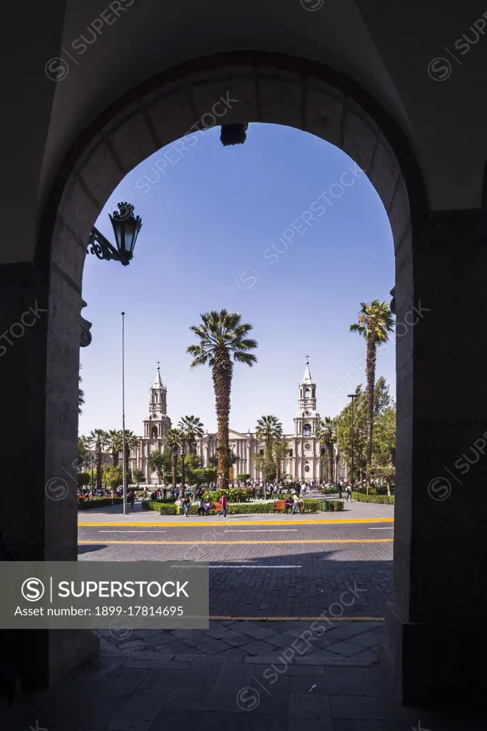 Basilica Cathedral of Arequipa, Basilica Catedral, Plaza de Armas, Arequipa, Peru, South America