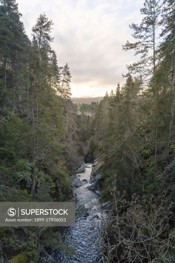 Scenery on Falls of Bruar walk, Blair Atoll, Perthshire, Highlands of Scotland, United Kingdom, Europe