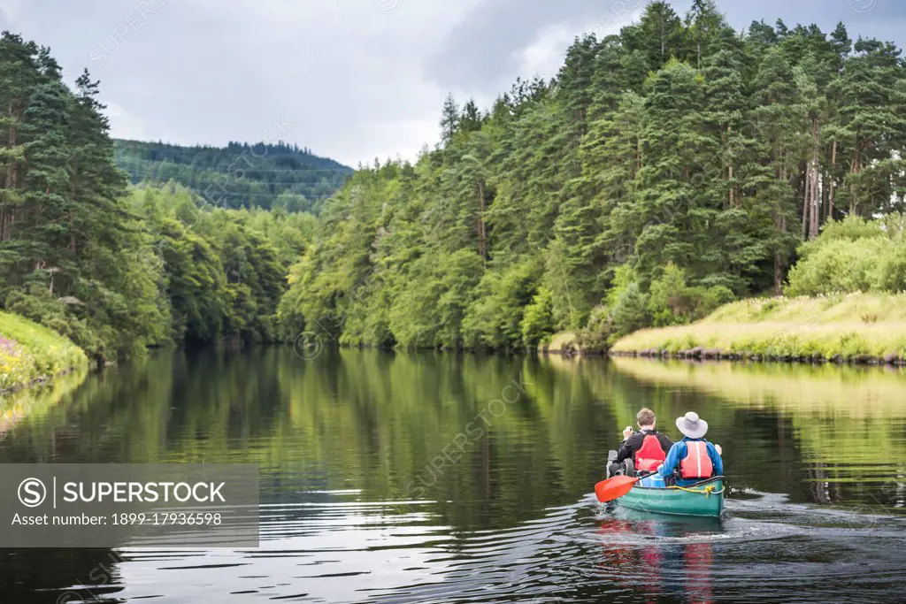 Canoeing the Caledonian Canal, near Fort William, Scottish Highlands, Scotland, United Kingdom, Europe