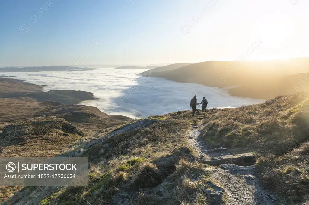 Hiking Ben Lomond in the mountains of Loch Lomond and the Trossachs National Park, Scottish Highlands, Scotland, United Kingdom, Europe