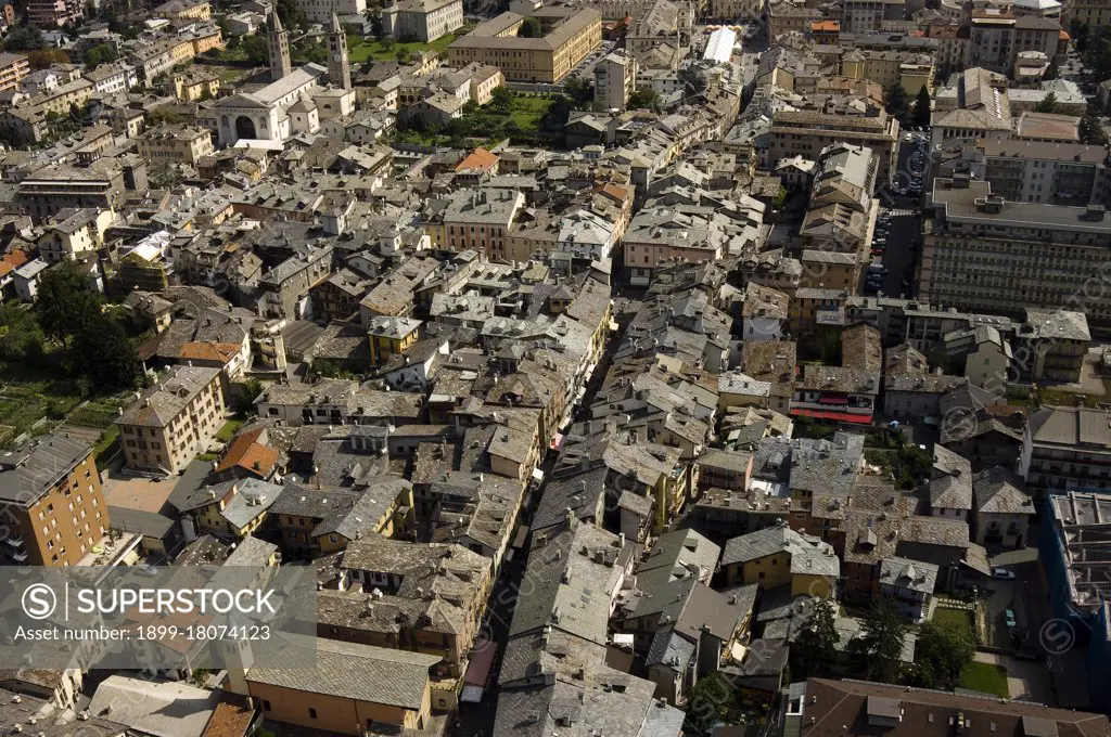 Aosta. Aerial. Aosta Valley. Italy, Italy. (Photo by: Stefano Venturini/REDA&CO/UIG)