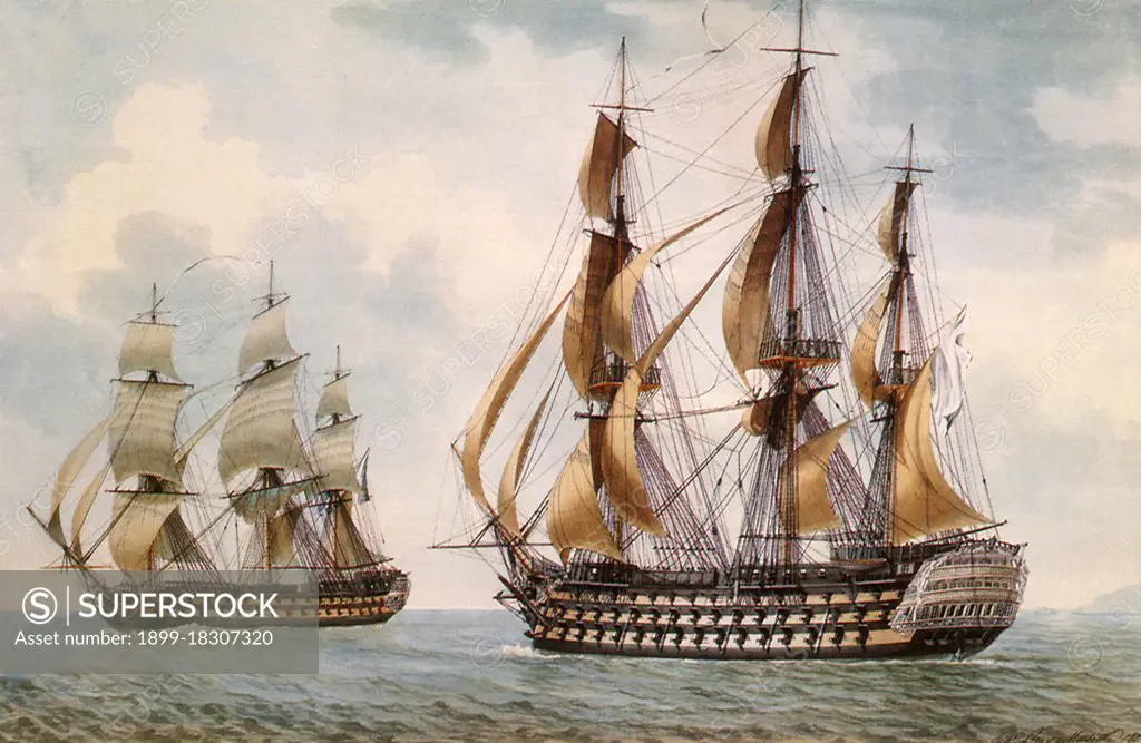 The French Ship-of-the-Line Commerce de Paris, Roux, Ange Joseph ...