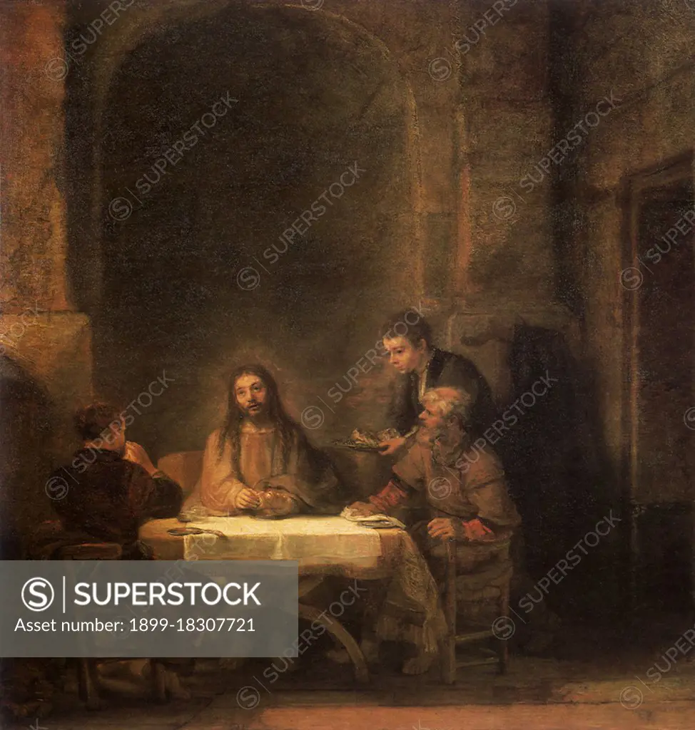 The Supper at Emmaus, Rembrandt, Harmensz van Rijn, 1648.