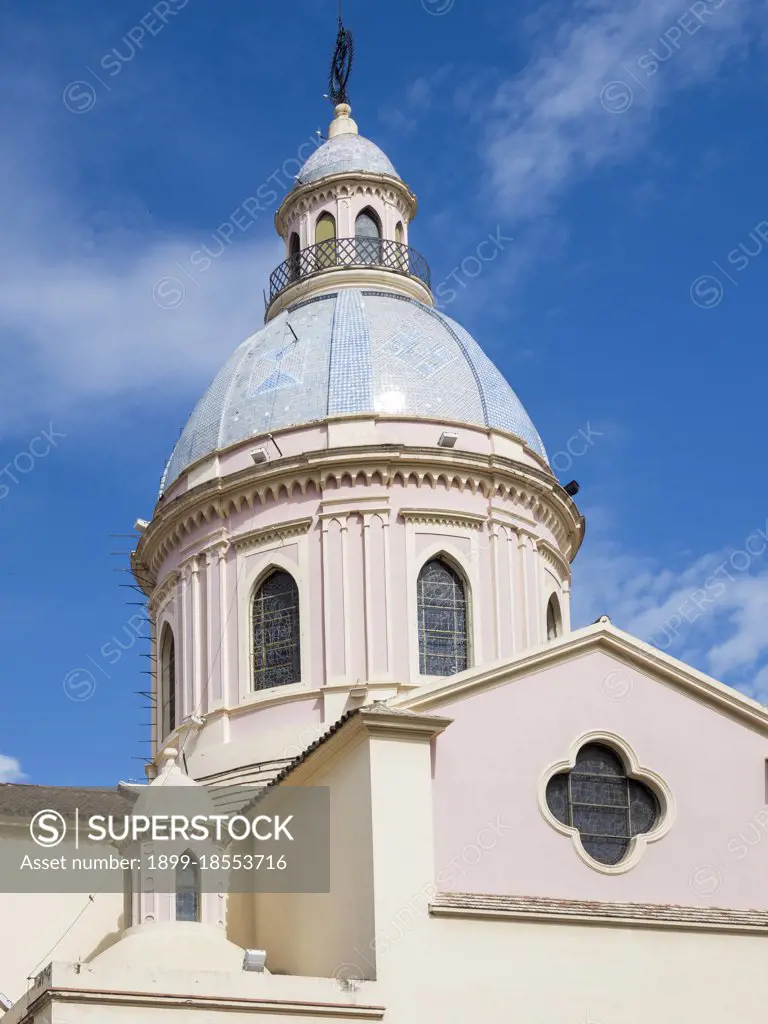 Salta Cathedral (Santuario Nuestro Senor y la Virgen del Milagro). Town Salta in the north of Argentina located in the foothills of the Andes. 'Salta La Linda' is considered as one of the most atmospheric towns in Argentina . South America, Argentina