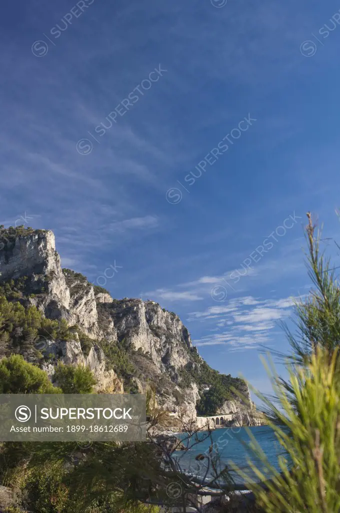 Excursion to the Capo Noli traffic light. climbing from Varigotti. View on Capo Noli. Noli. Savona. Liguria. Italy