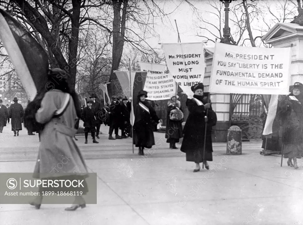 Woman Suffrage Movement -  Woman suffrage picket parade Washington D.C. circa 1917.