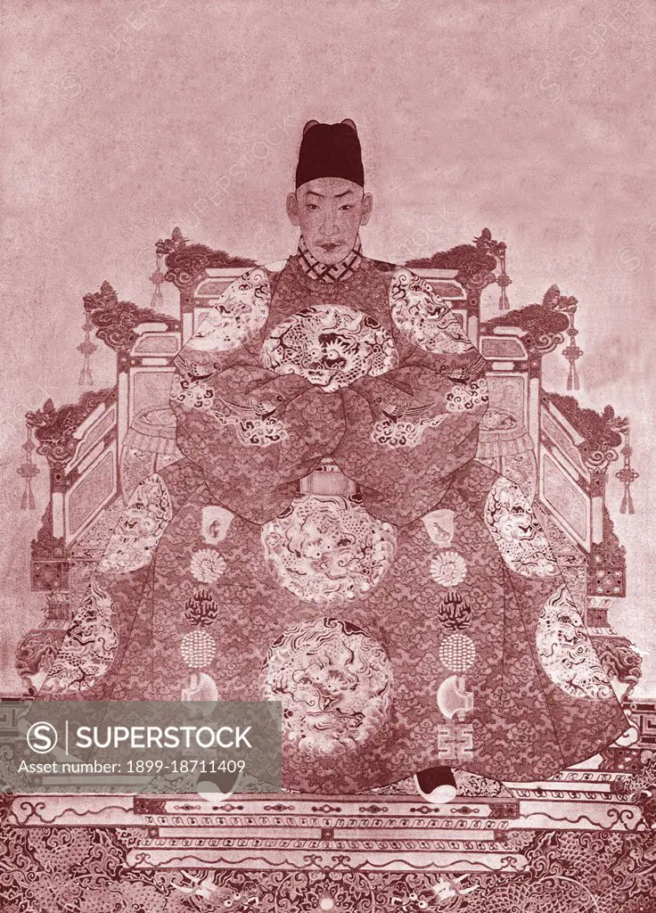 Emperor Zhengde, 11th ruler of the Ming Dynasty (r. 1505-1521). Personal Name: Zhu Houzhao, Zhu Hòuzhào. Posthumous Name: Yidi, Yìdì. Temple Name: Wuzong, Wuzong. Reign Name: Ming Zhengde, Ming Zhèngdé. The Zhengde Emperor was 11th emperor of China (Ming Dynasty) between 1505-1521. Born Zhu Houzhao, he was the Hongzhi Emperor's eldest son. His era name means 'Rectification of Virtue'. Though bred to be a successful ruler, Zhengde thoroughly neglected his duties, beginning a dangerous trend that would plague future Ming emperors. The abandoning of official duties to pursue personal gratifications would slowly lead to the rise of powerful eunuchs that would dominate and eventually ruin the Ming Dynasty.