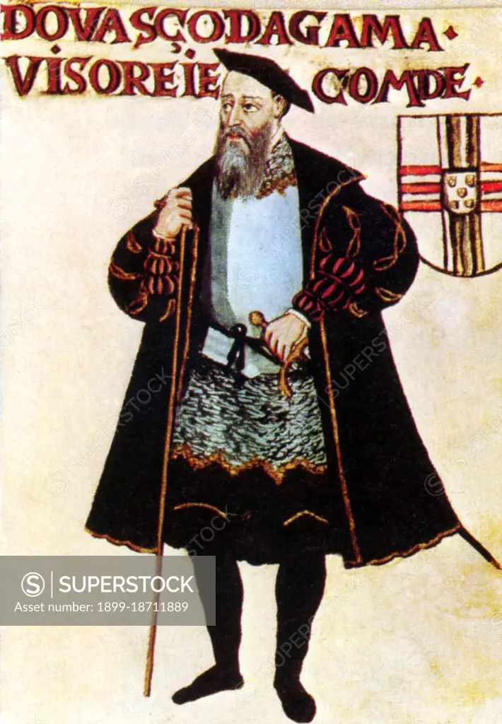 Vasco da Gama (1460 or 1469 - 1524) was a Portuguese explorer, one of the most successful in the Age of Discovery, and the commander of the first ships to sail directly from Europe to India. Under the reign of King Manuel I, Portugal discovered Brazil in 1500. Meanwhile, da Gama set sail from Lisbon on July 8, 1497, with a fleet of four ships and 170 men. He sailed around the Cape of Good Hope, impersonated a Muslim in Mozambique, resorted to piracy in Kenya, and finally landed in Calicut in India on May 20, 1498. For a short time in 1524, he was Governor of Portuguese India under the title of Viceroy.