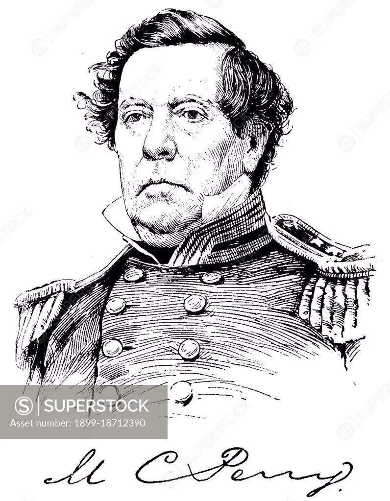 Matthew Calbraith Perry (April 10, 1794 - March 4, 1858) was the Commodore of the U.S. Navy who compelled the opening of Japan to the West with the Convention of Kanagawa in 1854.