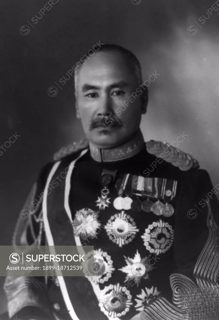 Count Hasegawa Yoshimichi (1 October 1850 - 27 January 1924) was a field marshal in the Imperial Japanese Army and Japanese Governor General of Korea from 1916-1919. His Japanese decorations included Order of the Golden Kite (1st class) and Order of the Chrysanthemum.