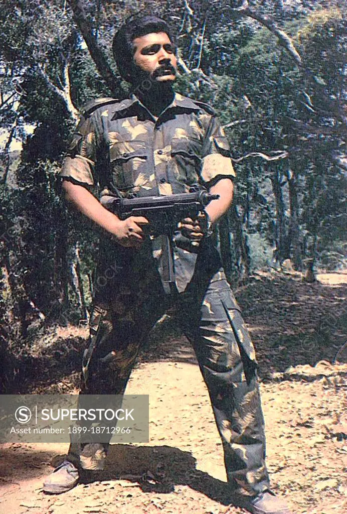 Velupillai Prabhakaran (November 26, 1954 - May 18, 2009) was the founder and leader of the Liberation Tigers of Tamil Eelam (the LTTE or the Tamil Tigers), a militant organization that sought to create an independent Tamil state in the north and east of Sri Lanka. For over 25 years, the LTTE waged a violent secessionist campaign in Sri Lanka that led to it being designated a terrorist organization by 32 countries. Prabhakaran was wanted by Interpol for terrorism, murder, organized crime and terrorism conspiracy. He also had arrest warrants against him in Sri Lanka and India. By 2001, the Tamil Tigers controlled large swaths of land in the north and east of the country, running  a mini-state with Prabhakaran ruling as its unquestioned leader. Peace talks eventually broke down, and the Sri Lanka Army launched a military campaign to defeat the Tamil Tigers in 2006. Prabhakaran was killed in fighting with the Army on May 18, 2009. His death brought an immediate end to the Civil War.