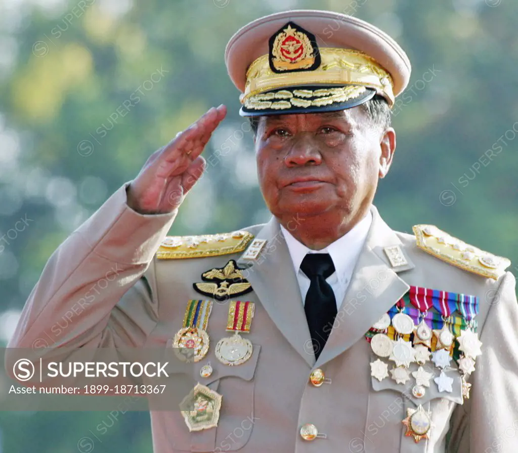 Senior General Than Shwe (born 3 February 1933) is a Burmese military leader and politician who was chairman of the State Peace and Development Council (SPDC) from 1992 to 2011. During the period, he held key positions of power including commander-in-chief of the Myanmar Armed Forces (Tatmawdaw) and head of Union Solidarity and Development Association. In 2011, he officially resigned from his position as head of state, in favor of his hand-picked successor, Thein Sein.