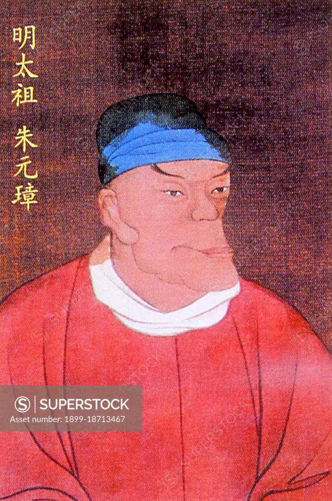 Emperor Hongwu, 1st ruler of the Ming Dynasty (r. 1368-1398). Personal Name: Zhu Yuanzhang, Zhu Yuánzhang Posthumous Name: Gaodi, Gaodì Temple Name: Taizu, Tàizu Reign Name: Ming Hongwu, Ming Hóngwu. The Hongwu Emperor was the founder and first emperor (1368-98) of the Ming Dynasty of China. His era name, Hongwu, means 'vastly martial'. In the middle of the 14th century, with famine, plagues and peasant revolts sweeping across China, Zhu became a leader of an army that conquered China, ending the Yuan Dynasty and forcing the Mongols to retreat to the Mongolian steppes. With his seizure of the Yuan capital (present-day Beijing), he claimed the Mandate of Heaven and established the Ming Dynasty in 1368.