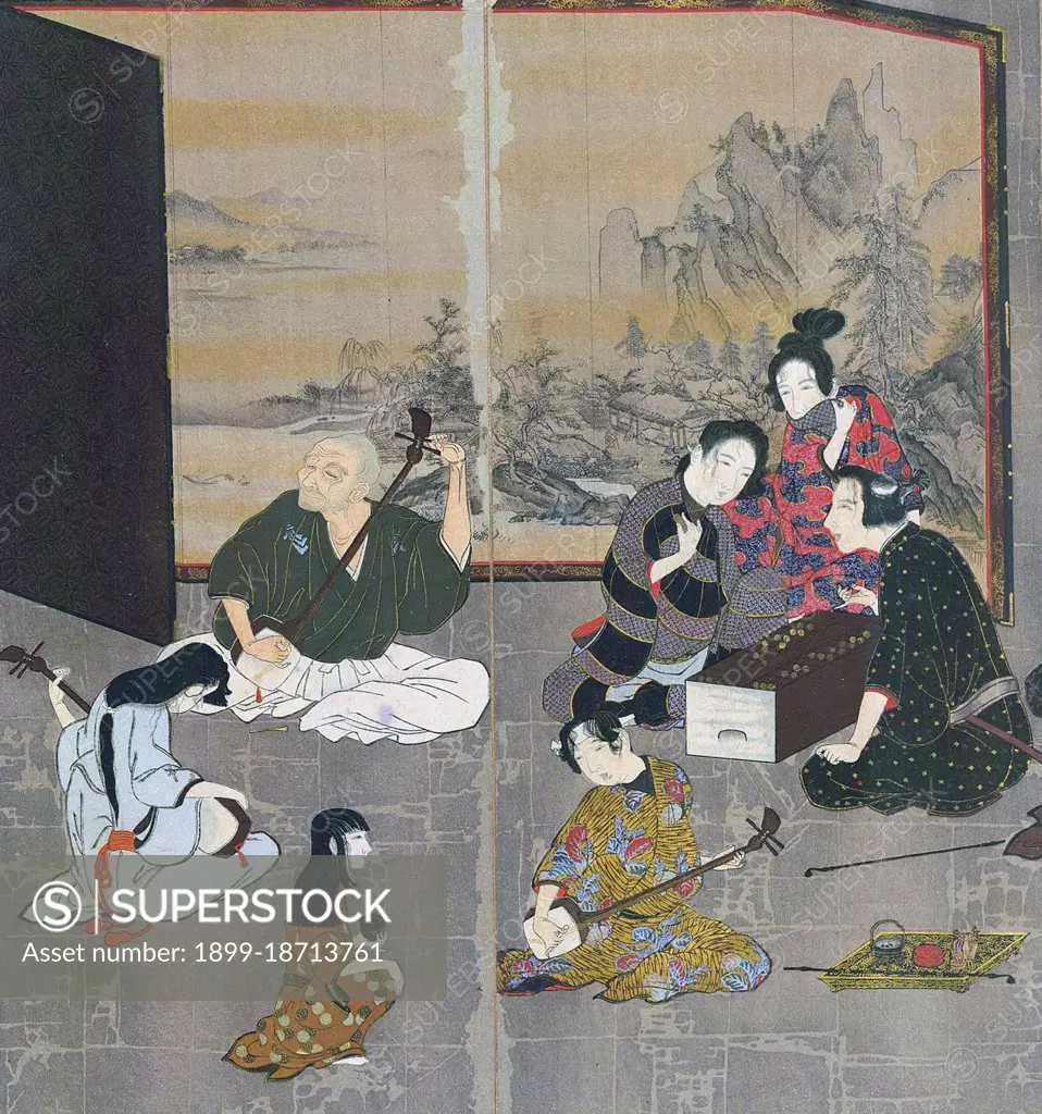 Yamato-e is a style of Japanese painting inspired by Tang Dynasty paintings  and developed in the late Heian period. It is considered the classical  Japanese style. From the Muromachi period (15th century),