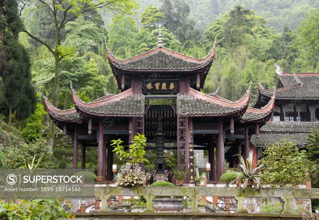 Fuhu Si (Crouching Tiger Monastery) was originally built during the Tang Dynasty (618 - 907), but the present temple buildings date back to 1651. It is the largest temple on the mountain. At 3,099 metres (10,167 ft), Mt. Emei is the highest of the Four Sacred Buddhist Mountains of China. The patron bodhisattva of Emei is Samantabhadra, known in Chinese as Puxian. 16th and 17th century sources allude to the practice of martial arts in the monasteries of Mount Emei.