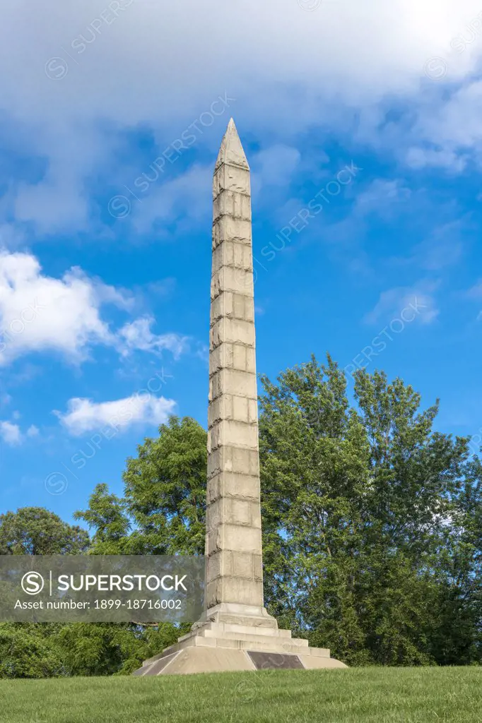 North Alton Confederate Cemetery and 58 Foot Granite Obelisk dedicated to Confederate Prisoners, Alton, Illinois.