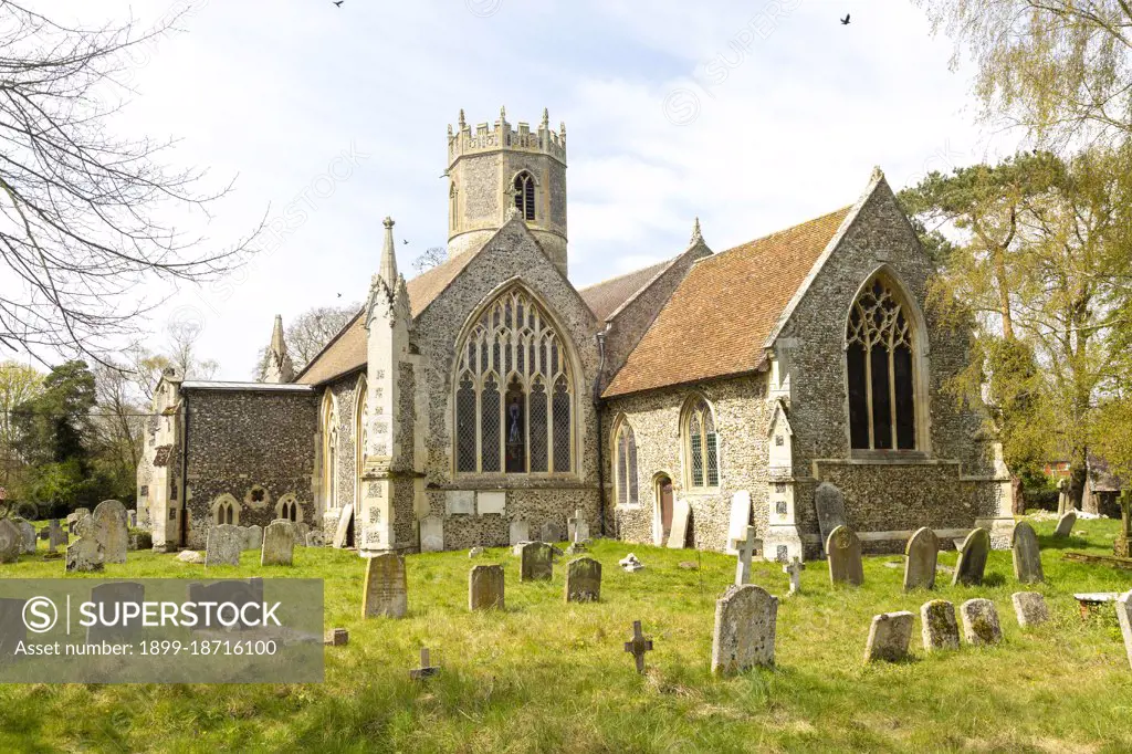 Village parish church of Saint Mary, Rickinghall Inferior, Suffolk, England, UK.