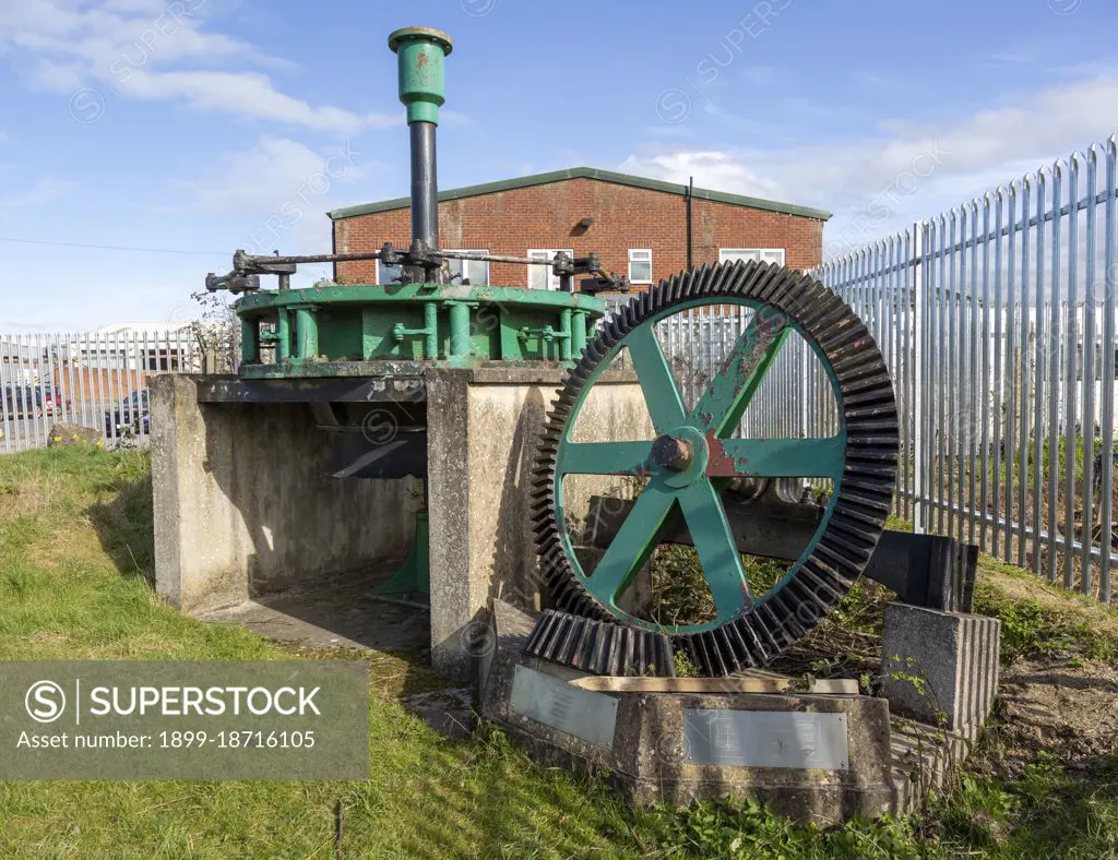 Historic machinery water turbine Francis type inward flow single vortex, Bowerhill, Melksham, England, UK c 1900.