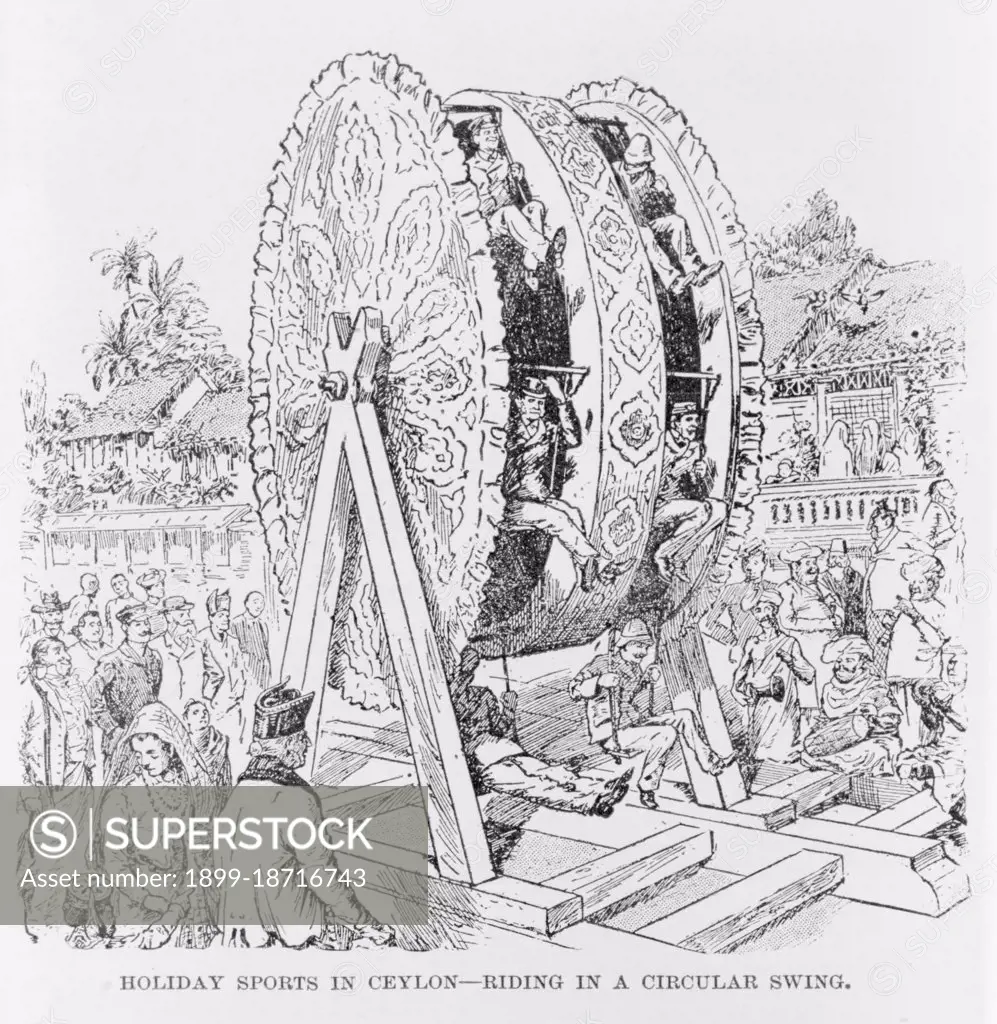 An early Ferris Wheel in colonial Ceylon, portrayed not long after the 1893 Chicago world Fair where Ceylon was represented. The original Ferris Wheel was designed and constructed by George Washington Gale Ferris, Jr. as a landmark for the 1893 World's Columbian Exposition in Chicago. The term Ferris wheel later came to be used generically for all such structures. Since the original 1893 Chicago Ferris Wheel, there have been eight subsequent world's tallest-ever Ferris wheels. The current record holder is the 165-metre (541 ft) Singapore Flyer, which opened to the public in March 2008.