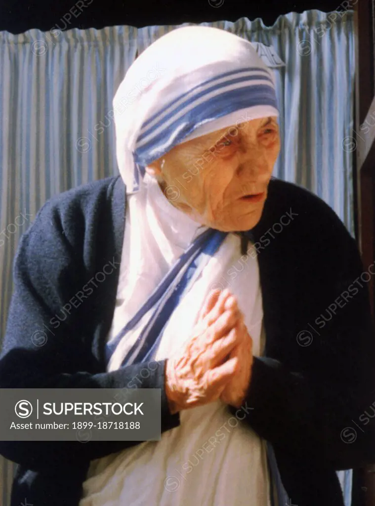 Mother Teresa (26 August 1910 - 5 September 1997), born Agnes Gonxha Bojaxhiu, was a Catholic nun of Albanian ethnicity and Indian citizenship, who founded the Missionaries of Charity in Calcutta, India in 1950. For over 45 years she ministered to the poor, sick, orphaned, and dying, while guiding the Missionaries of Charity's expansion, first throughout India and then in other countries. Following her death she was beatified by Pope John Paul II and given the title Blessed Teresa of Calcutta. (Photo by: Evert Odekerken/Pictures From History via Getty Images)