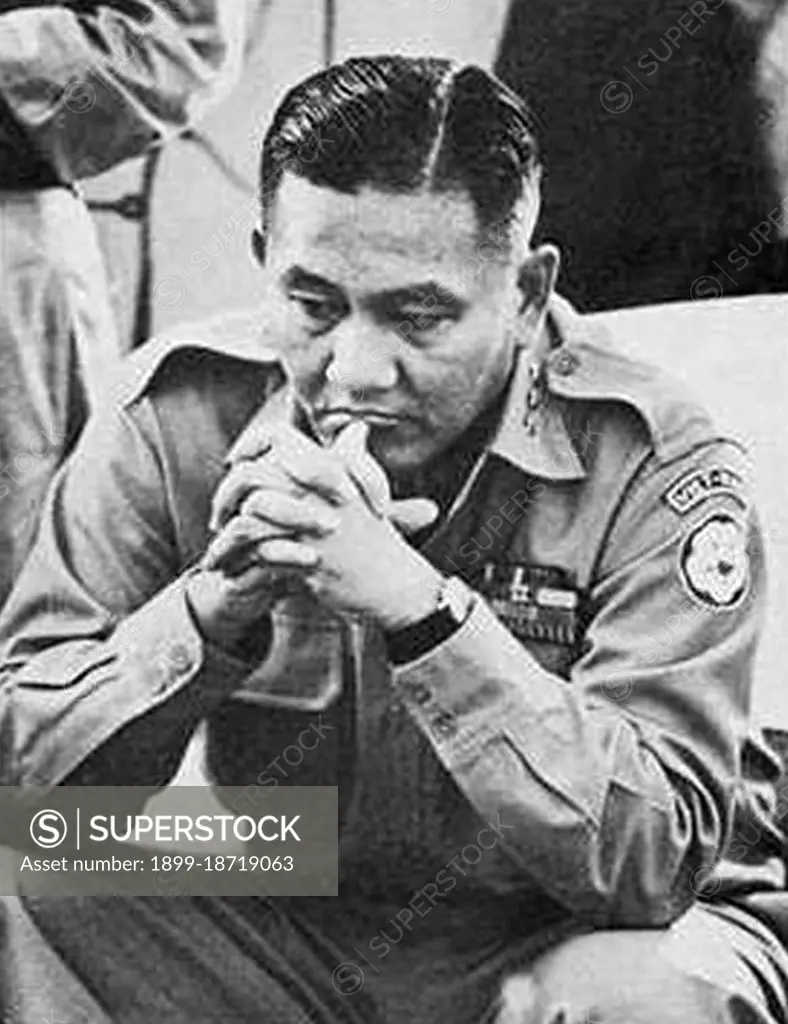 Duong Van Minh (February 16, 1916 - August 6, 2001), popularly known as Big Minh, was a South Vietnamese general and politician. He was a senior general in the Army of the Republic of Vietnam (ARVN) during the rule of Ngo Dinh Diem. In 1963, he became president after leading a coup in which Diem was assassinated. Minh lasted only three months before being toppled by Nguyen Khanh, but he led that nation again in April 1975, during the last two days of its existence, before surrendering to communist forces.