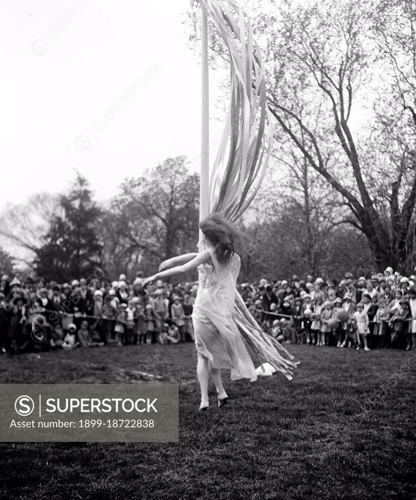 May pole at White House, Washington, D.C. circa May 1930.