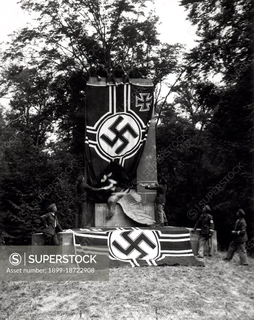 Nazi banners circa late 1930s or early 1940s. 