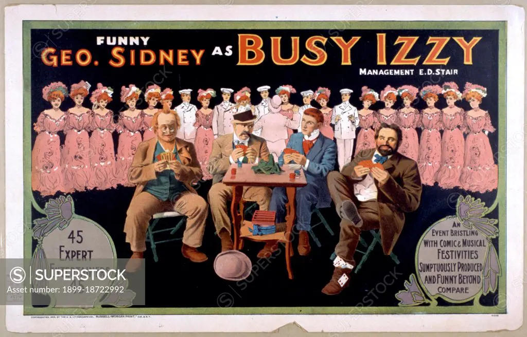 Funny Geo. Sidney as Busy Izzy .  c. 1902.