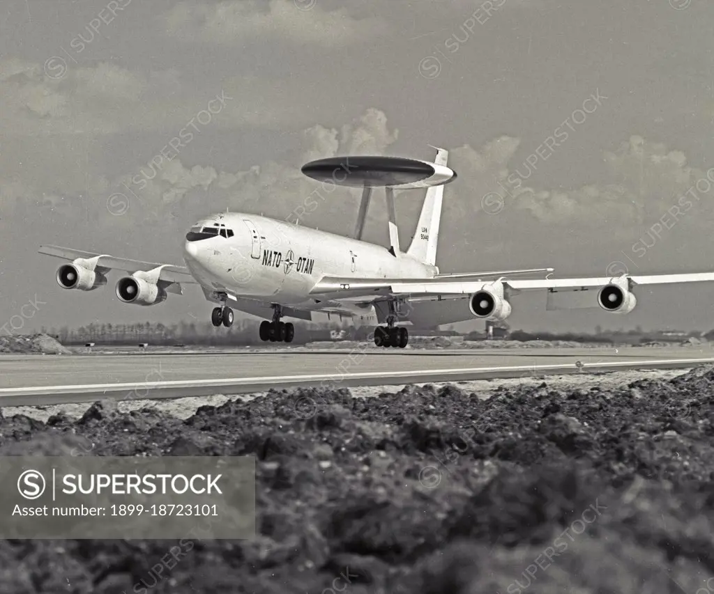 First E-3A lands at NATO Air Base circa 1982.