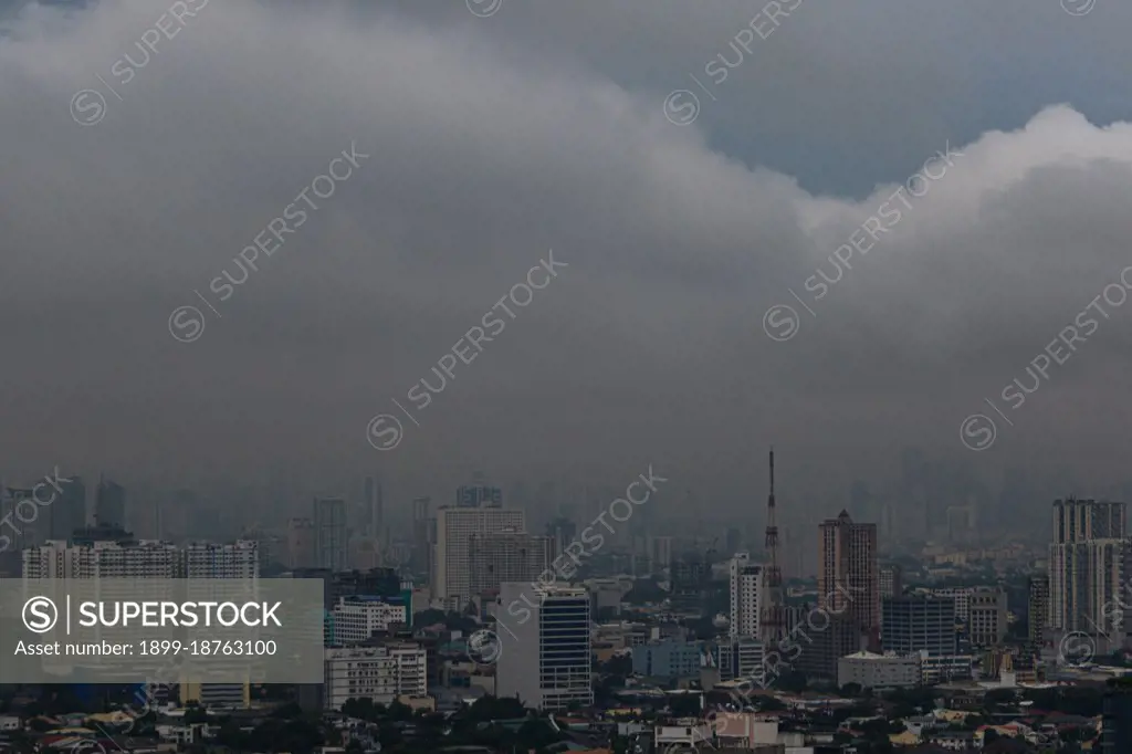 Quezon City, Philippines. 21st July 2021. Buildings and houses in Quezon City were drenched by the southwest monsoon enhanced by Typhoon Fabian.