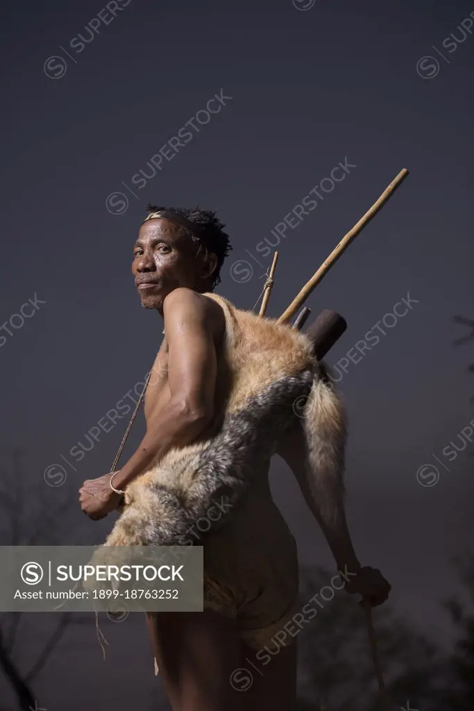 Portraits of People from the Bushmen Naro Tribe. Botswana is home to approximately 63,500 San people, which is roughly 2.8% of the country's population, making it the country with the highest population of San people. The San peoples (also Saan), or Bushmen, are members of various Khoe, Tuu, or Kxoa-speaking indigenous hunter-gatherer groups that are the first nations of Southern Africa. Botswana.