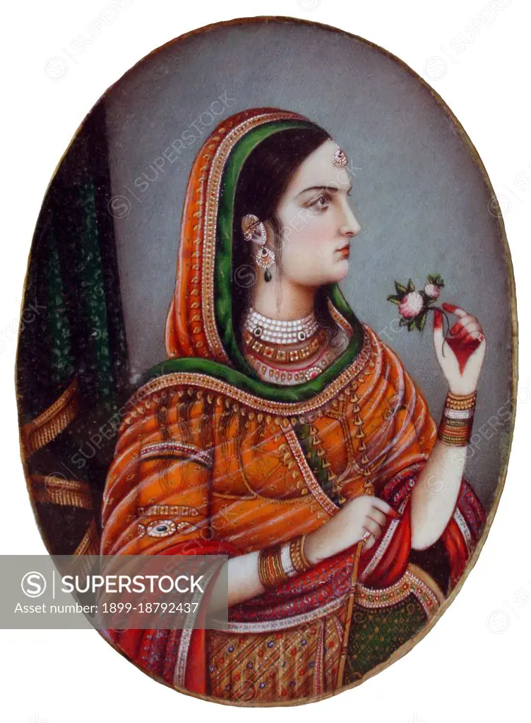 Begum Nur Jahan (Persian/Urdu:   ) (alternative spelling Noor Jahan, Nur Jehan, Nor Jahan, etc. ) (1577-1645), also known as Mehr-un-Nisaa, was an Empress of the Mughal Dynasty that ruled much of the Indian subcontinent. She was an aunt of Empress Mumtaz Mahal, Emperor Shah Jahan's wife for whom the Taj Mahal was constructed. Begum Nur Jahan was the twentieth and favourite wife of Mughal Emperor Jahangir, who was her second husband - and the most famous Empress of the Mughal Empire. The story of the couple's infatuation for each other and the relationship that abided between them is the stuff of many (often apocryphal) legends. She remains historically significant for the sheer amount of imperial authority she wielded - the true 'power behind the throne', as Jehangir was battling serious addictions to alcohol and opium throughout his reign - and is known as one of the most powerful women who ruled India.