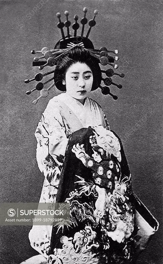 Oiran () were the courtesans of Edo period Japan. The oiran were considered a type of yujo () 'woman of pleasure' or prostitute. However, they were distinguished from the yujo in that they were entertainers, and many became celebrities of their times outside the pleasure districts. Their art and fashions often set trends among the wealthy and, because of this, cultural aspects of oiran traditions continue to be preserved to this day. The oiran arose in the Edo period (1600-1868). At this time, laws were passed restricting brothels to walled districts set some distance from the city center. In the major cities these were the Shimabara in Kyoto, the Shinmachi in Osaka, and the Yoshiwara in Edo (present-day Tokyo). These rapidly grew into large, self-contained 'pleasure quarters' offering all manner of entertainments. Within, a courtesan’s birth rank held no distinction, which was fortunate considering many of the courtesans originated as the daughters of impoverished families who wer