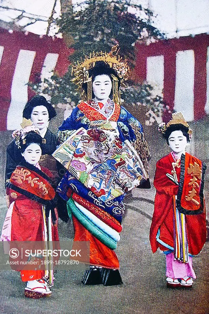 Oiran () were the courtesans of Edo period Japan. The oiran were considered a type of yujo () 'woman of pleasure' or prostitute. However, they were distinguished from the yujo in that they were entertainers, and many became celebrities of their times outside the pleasure districts. Their art and fashions often set trends among the wealthy and, because of this, cultural aspects of oiran traditions continue to be preserved to this day. The oiran arose in the Edo period (1600-1868). At this time, laws were passed restricting brothels to walled districts set some distance from the city center. In the major cities these were the Shimabara in Kyoto, the Shinmachi in Osaka, and the Yoshiwara in Edo (present-day Tokyo). These rapidly grew into large, self-contained 'pleasure quarters' offering all manner of entertainments. Within, a courtesan’s birth rank held no distinction, which was fortunate considering many of the courtesans originated as the daughters of impoverished families who wer