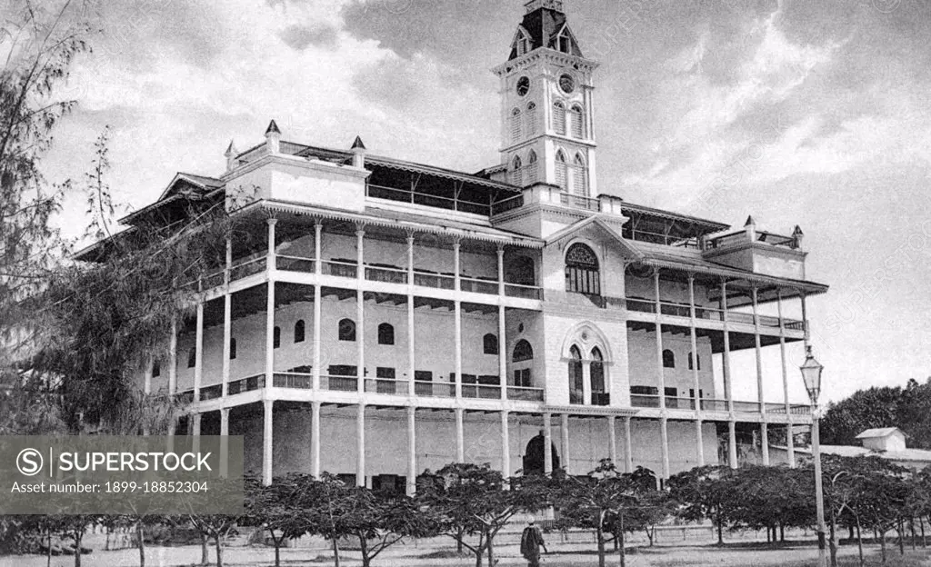 The House of Wonders or Palace of Wonders (in Arabic: Beit-al-Ajaib) is a landmark building in Stone Town, Zanzibar. It is the largest and tallest building of Stone Town and occupies a prominent place facing the Forodhani Gardens on the old town's seafront, in Mizingani Road.  It is located between the Old Fort and the Palace Museum (and former Sultan's Palace). It is one of six palaces built by Barghash bin Said, second Sultan of Zanzibar, and it is said to be located on the site of the 17th-century palace of Zanzibari queen Fatuma. The House of Wonders currently houses the Museum of History & Culture of Zanzibar & the Swahili Coast.