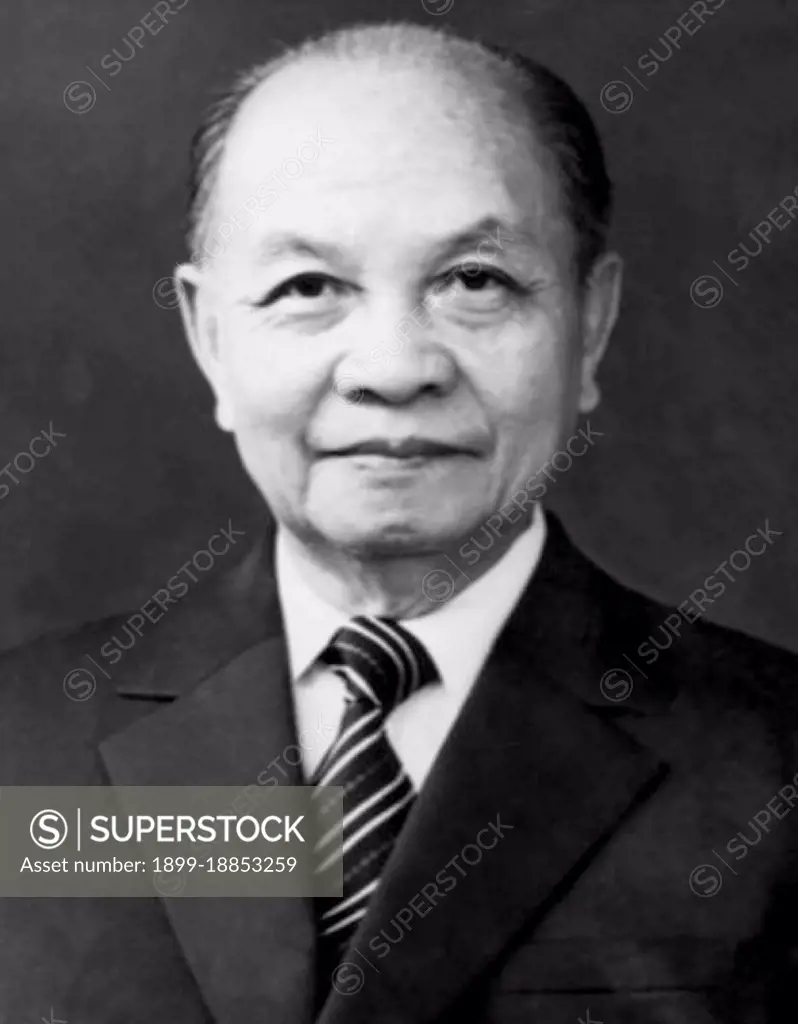 Trường Chinh (pseudonym meaning 'Long March', born Đặng Xun Khu (1907-1988) was a Vietnamese communist political leader and theoretician. From 1941 to 1957, he was Vietnam's second-ranked communist leader (after Hồ Chí Minh). Following the death of Lê Duẩn in 1986, he was briefly Vietnam's top leader. He is remembered as a communist hard liner with strong Maoist tendencies.