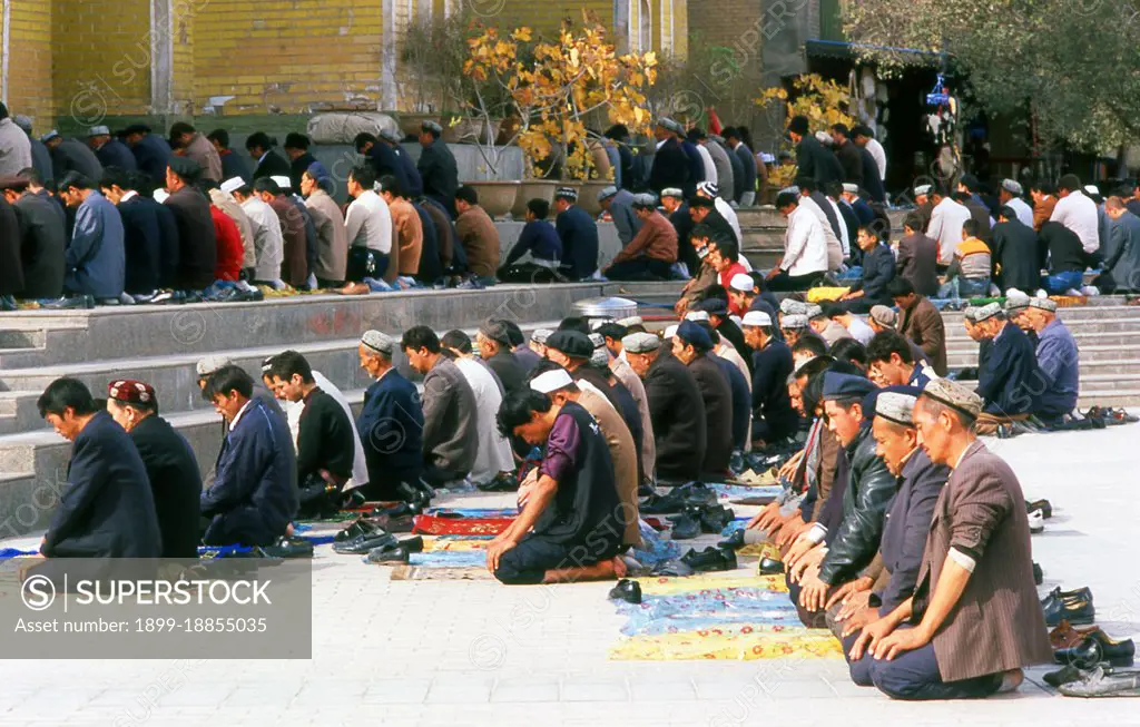 The Id Kah mosque (Uyghur: Héytgah Meschit, Chinese: Aitígaer) is a mosque located in Kashgar, Xinjiang, in the western People's Republic of China. It is the largest mosque in China. Every Friday, it houses nearly 10,000 worshippers and may accommodate up to 20,000. The mosque was built by Saqsiz Mirza in ca. 1442 (although it incorporated older structures dating back to 996) and covers 16,800 square meters. In 1933, on August 9, the Chinese Muslim General Ma Zhancang killed and beheaded the Uighur leader Timur Beg, displaying his head on a spike at Id Kah mosque. In March 1934, it was reported that the uighur emir Abdullah Bughra was also beheaded, the head being displayed at Id Kah mosque. In April 1934, the Chinese Muslim general Ma Zhongying gave a speech at Id Kah Mosque in Kashgar, telling the Uighurs to be loyal to the Republic of China Kuomintang government at Nanjing.