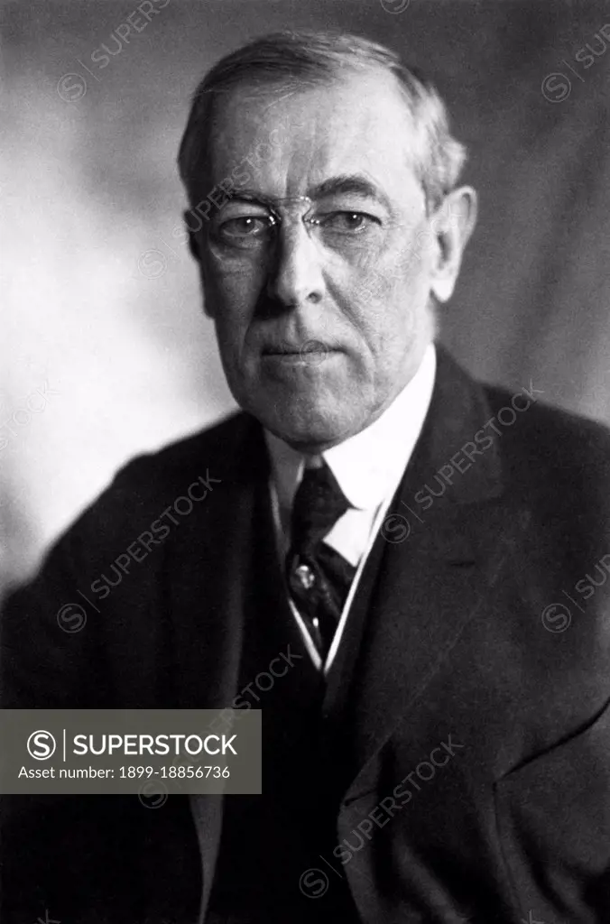 Thomas Woodrow Wilson (December 28, 1856 - February 3, 1924) was the 28th President of the United States from 1913 to 1921 and leader of the Progressive Movement. A Southerner with a PhD in political science, he served as President of Princeton University from 1902 to 1910. He was Governor of New Jersey from 1911 to 1913, and led his Democratic Party to win control of both the White House and Congress in 1912. A devoted Presbyterian, Wilson infused a profound sense of moralism into his internationalism, now referred to as 'Wilsonian'a contentious position in American foreign policy which obligates the United States to promote global democracy. For his sponsorship of the League of Nations, Wilson was awarded the 1919 Nobel Peace Prize.