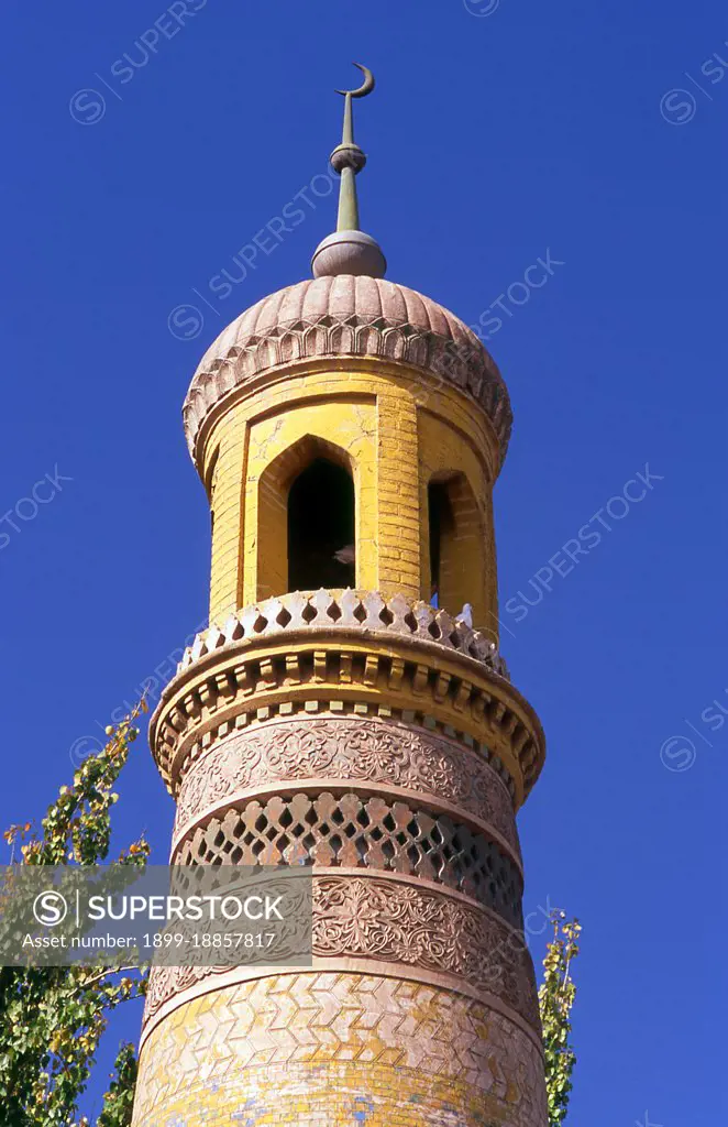 The Id Kah mosque (Uyghur: Héytgah Meschit, Chinese: Aitígǎěr) is a mosque located in Kashgar, Xinjiang, in the western People's Republic of China. It is the largest mosque in China. Every Friday, it houses nearly 10,000 worshippers and may accommodate up to 20,000. The mosque was built by Saqsiz Mirza in ca. 1442 (although it incorporated older structures dating back to 996) and covers 16,800 square meters. In 1933, on August 9, the Chinese Muslim General Ma Zhancang killed and beheaded the Uighur leader Timur Beg, displaying his head on a spike at Id Kah mosque. In March 1934, it was reported that the uighur emir Abdullah Bughra was also beheaded, the head being displayed at Id Kah mosque. In April 1934, the Chinese Muslim general Ma Zhongying gave a speech at Id Kah Mosque in Kashgar, telling the Uighurs to be loyal to the Republic of China Kuomintang government at Nanjing.