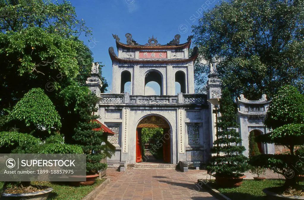 The Temple of Literature or Van Mieu is one of Vietnams foremost cultural treasures. Founded in 1070 by King Ly Thanh Tong of the Early Ly Dynasty, the temple was originally dedicated both to Confucius and to Chu Cong, a member of the Chinese royal family credited with originating many of the teachings that Confucius developed five hundred years later. The site was selected by Ly Dynasty geomancers to stand in harmony with the Taoist Bich Cau temple and the Buddhist One Pillar Pagoda, representing the three major fonts of Vietnamese tradition. Six years later, in 1076, the Quoc Tu Giam, or ‘School for the Sons of the Nation, was established at the same location when King Ly Nhan Tong (1072-1127) established Vietnams first university. The tradition of Confucian education flourished at the Temple of Literature, with the custom of offering a cloak to successful candidates beginning in 1374, whilst in 1484 the first stele bearing the names of doctoral graduates was erected.