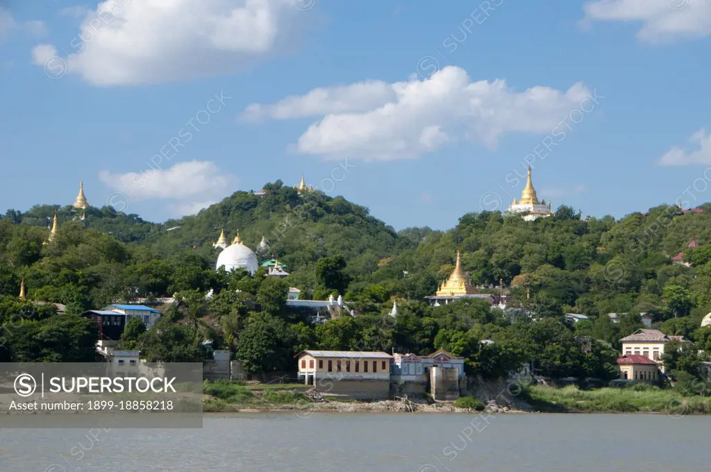 Sagaing is the capital of Sagaing Region (formerly Sagaing Division) in Myanmar. Located on the Ayeyarwady River, 20 km to the southwest of Mandalay on the opposite bank of the river, Sagaing with many Buddhist monasteries is an important religious and monastic center. The pagodas and monasteries crowd the numerous hills along the ridge running parallel to the river. The central pagoda, Soon U Ponya Shin Pagoda, is connected by a set of covered staircases that run up the 240 m hill. Sagaing was the capital of the Sagaing Kingdom (1315-1364), one of the minor kingdoms that rose up after the fall of the Pagan dynasty. During the Ava period (1364-1555), the city was the common fief of the crown prince or senior princes. The city briefly became the royal capital between 1760 and 1763 in the reign of King Naungdawgyi.