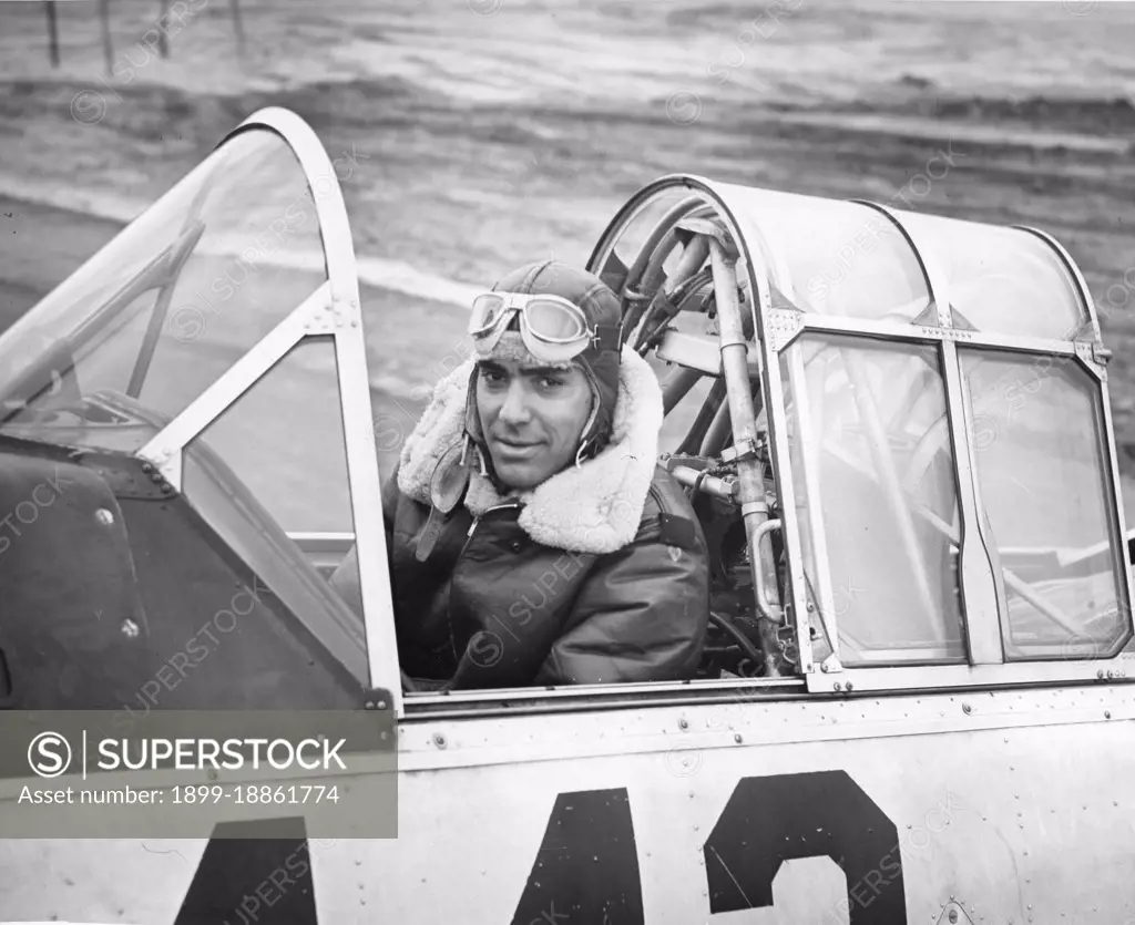 George Levi Knox (1916-1964) Indianapolis, IN, is shown in the cockpit of an Advanced Trainer at the Basic and Advanced Flying School for Negro Air Corps Cadets, Tuskegee, AL, 1/12/1942. (Photo by US Army Air Corps/GG Vintage Images)