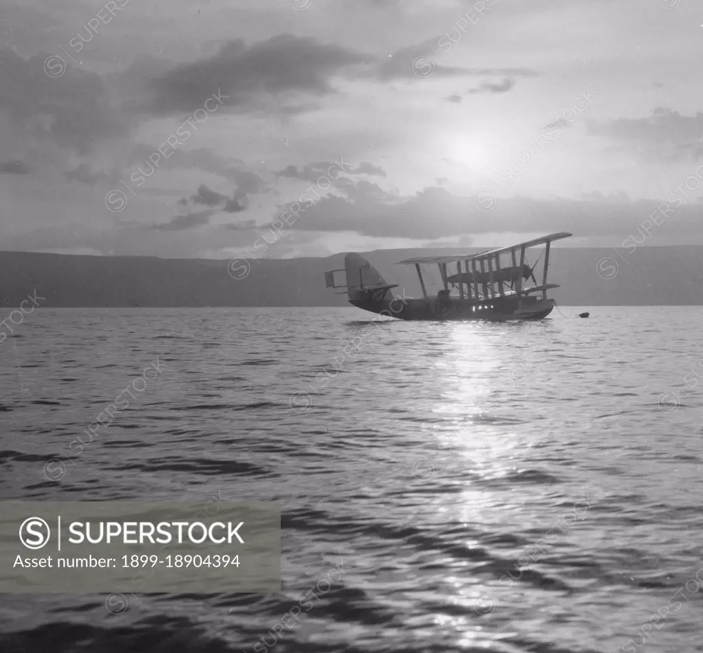 Flying boat Satyrus on the Sea of Galilee, ca. 1935.