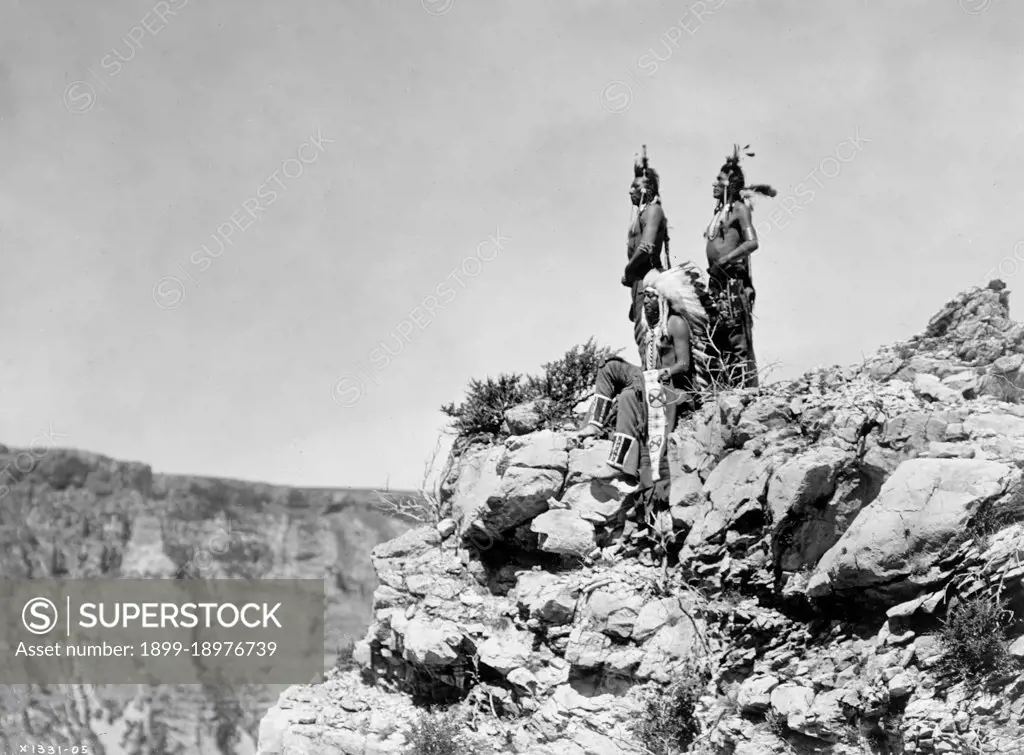 Edward S. Curtis Native American Indians - Watching for the Signal ca. 1905. 