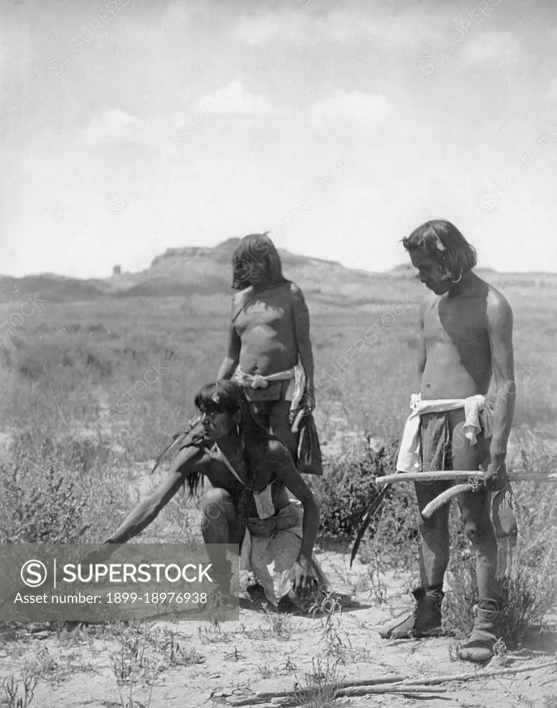 Edward S. Curtis Native American Indians - Me Sa Tawa catching snakes--Hopi Indians ca. 1907. 