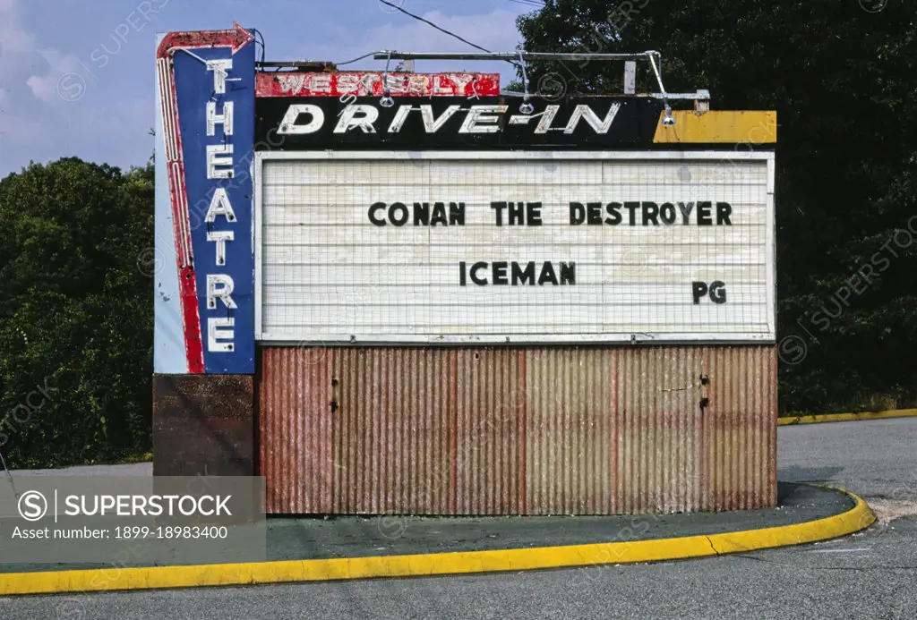 1980s America -  Westerly Drive-In, Westerly, Rhode Island 1984. 